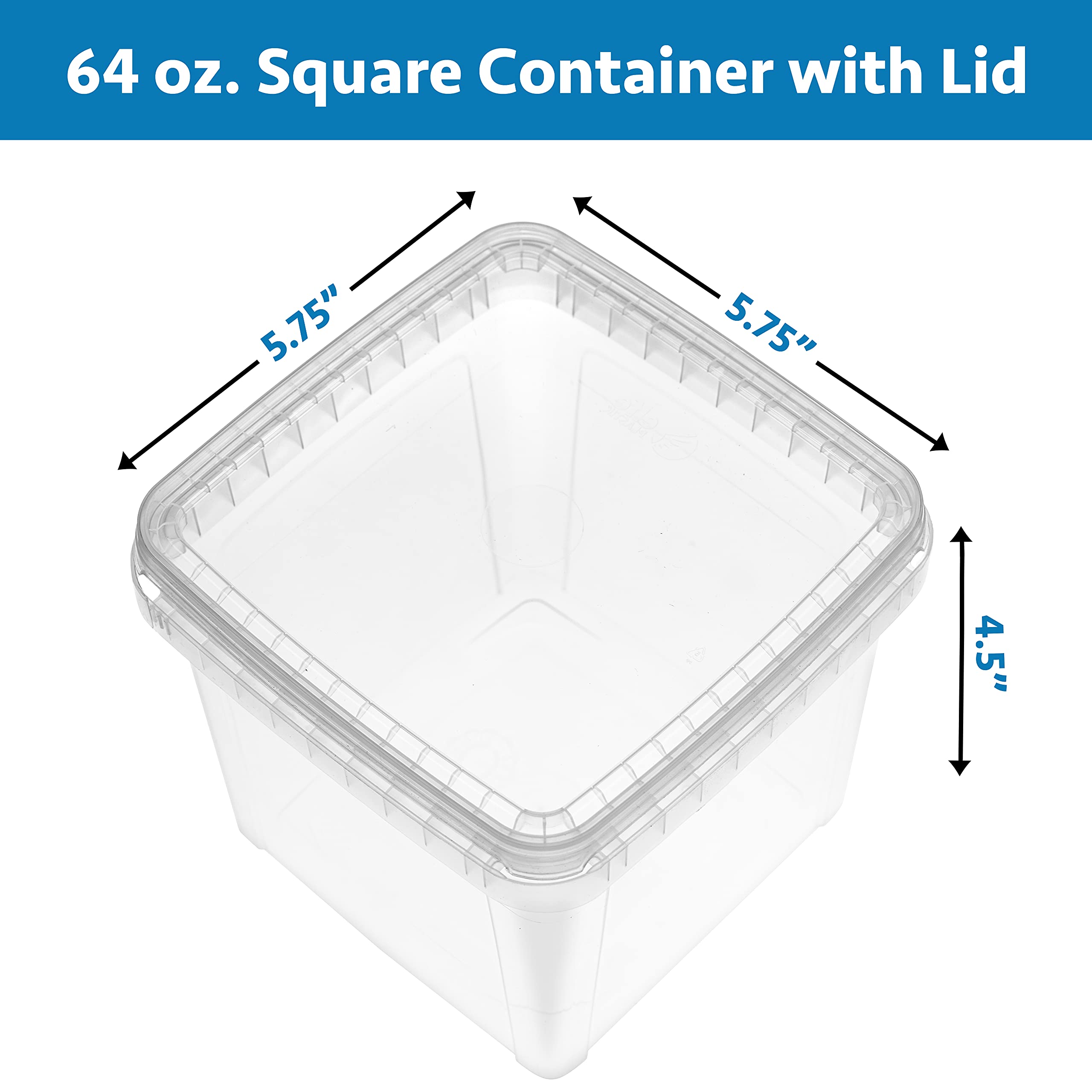 NYHI 64 oz square deli container dishwasher-safe for easy cleaning after meals.