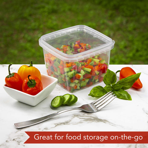 NYHI square deli container with lid for organized meal prep.