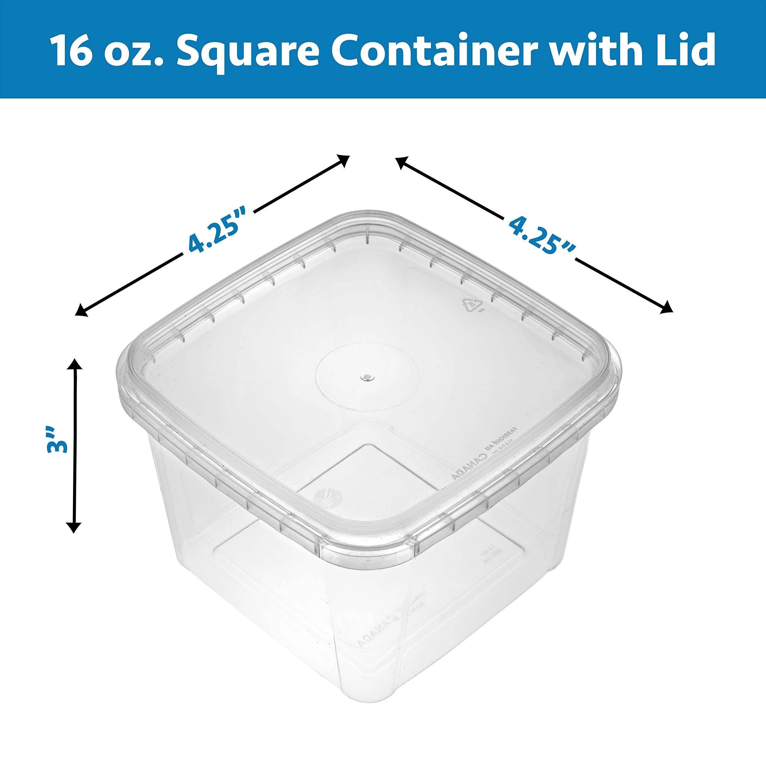 NYHI 16 oz container stacks neatly to save space.
