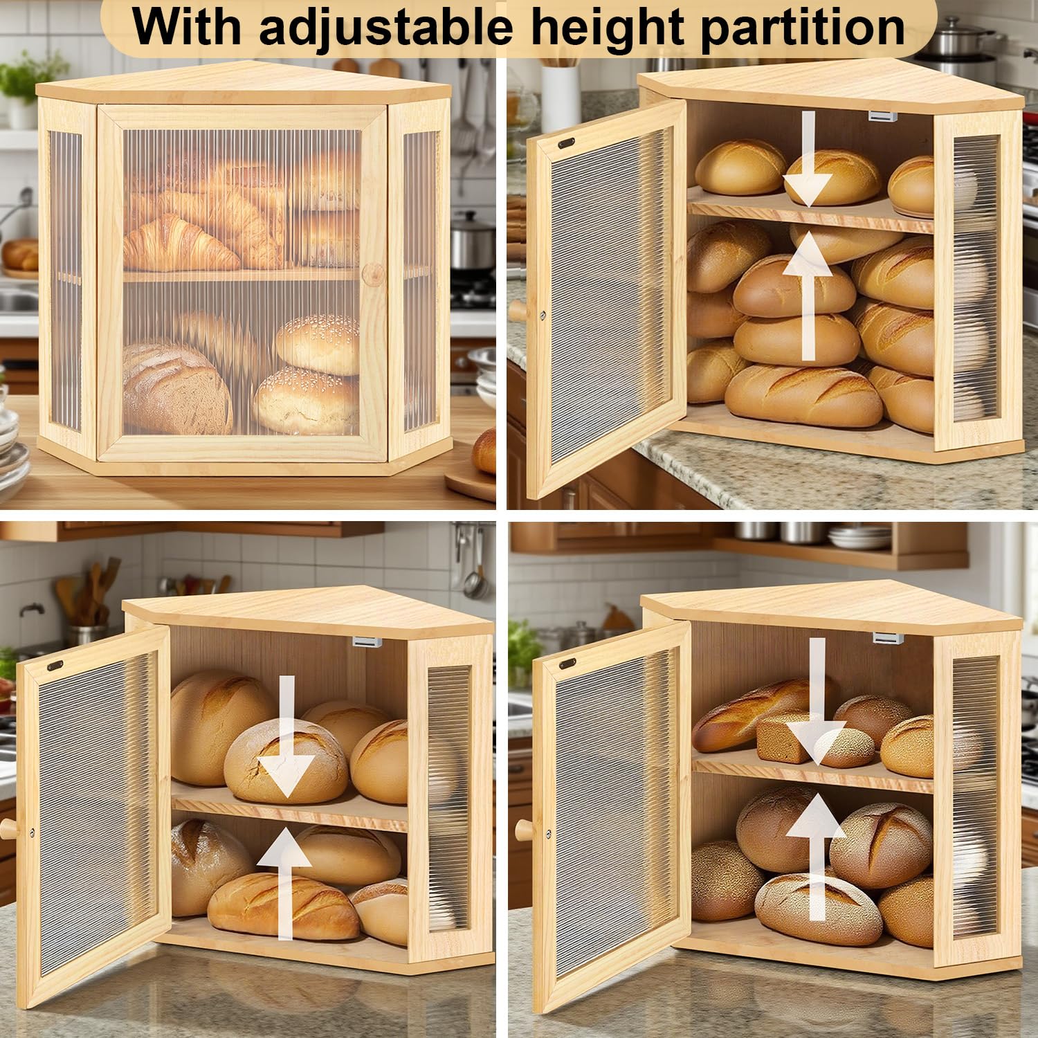 Nykgola versatile storage for bread, fruit, and spices on the countertop.