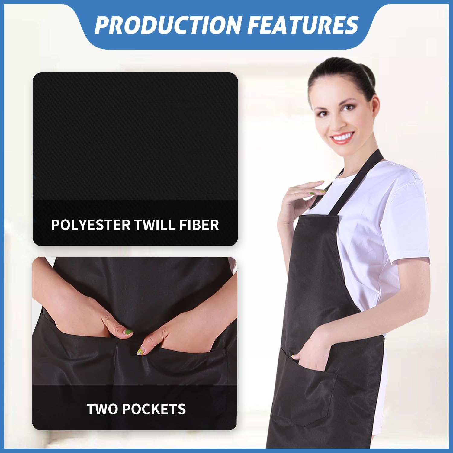 Nymmoata apron size 29x25 inches for most adults.