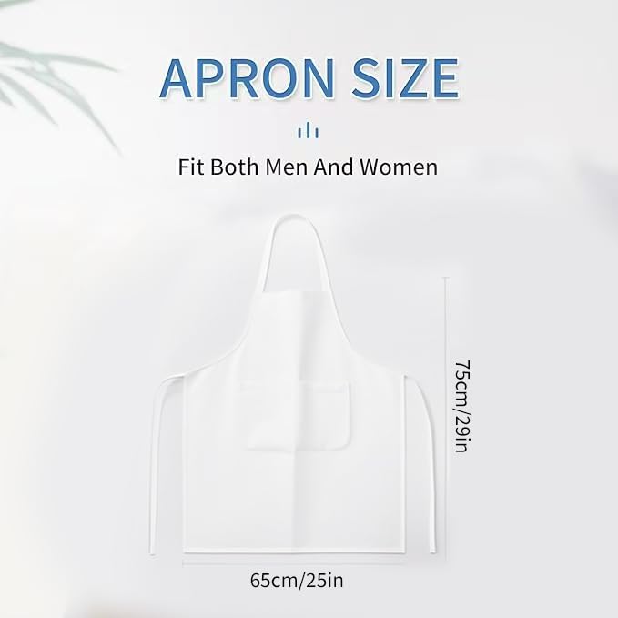 Nymmoata white aprons with 34-inch ties adjustable fit for different sizes.