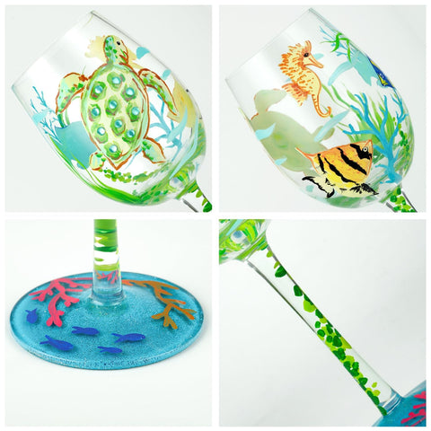 NymphFable Hand-blown glass with vivid ocean art, great for events.
