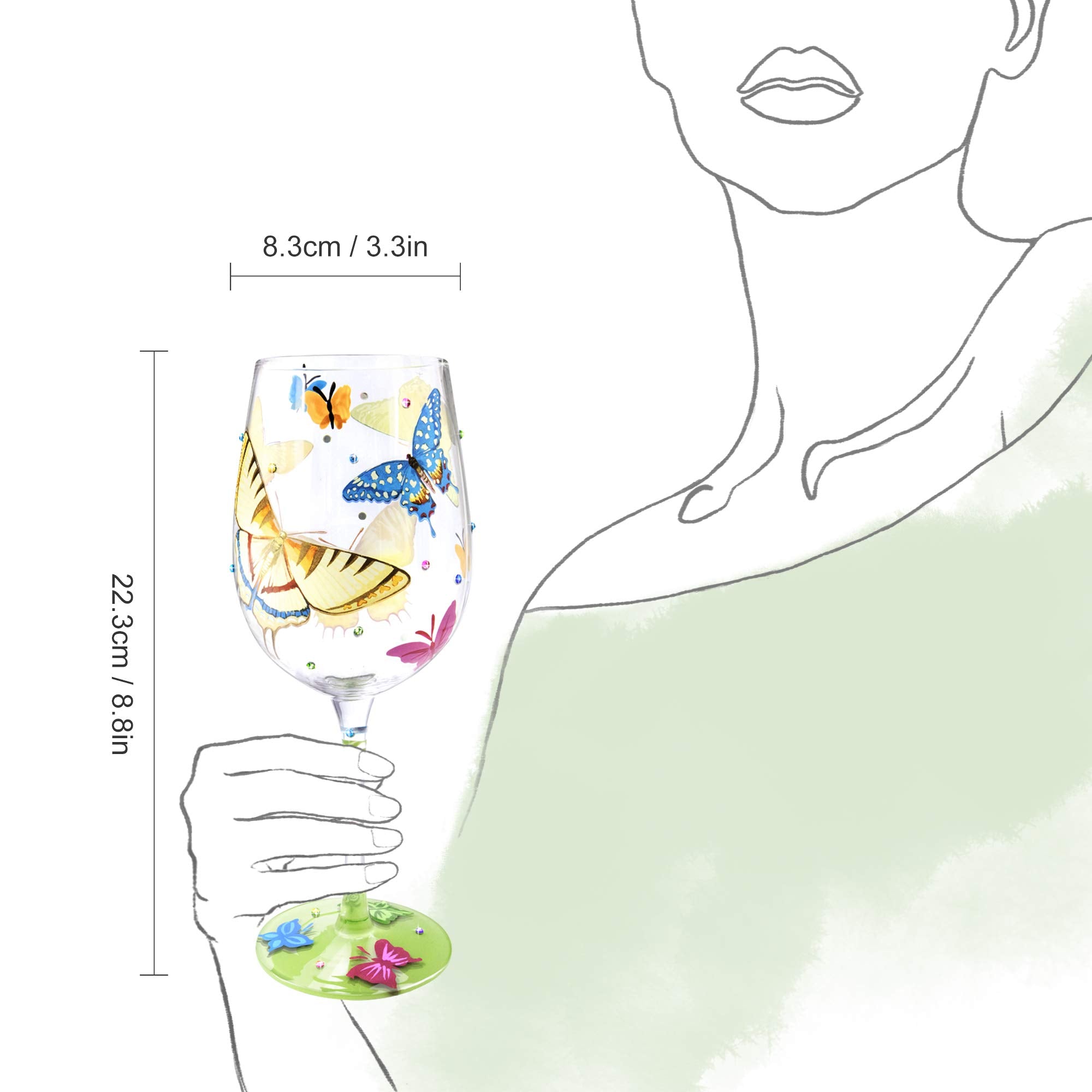 Versatile NymphFable wine glass suitable for wine, cocktails, or juice