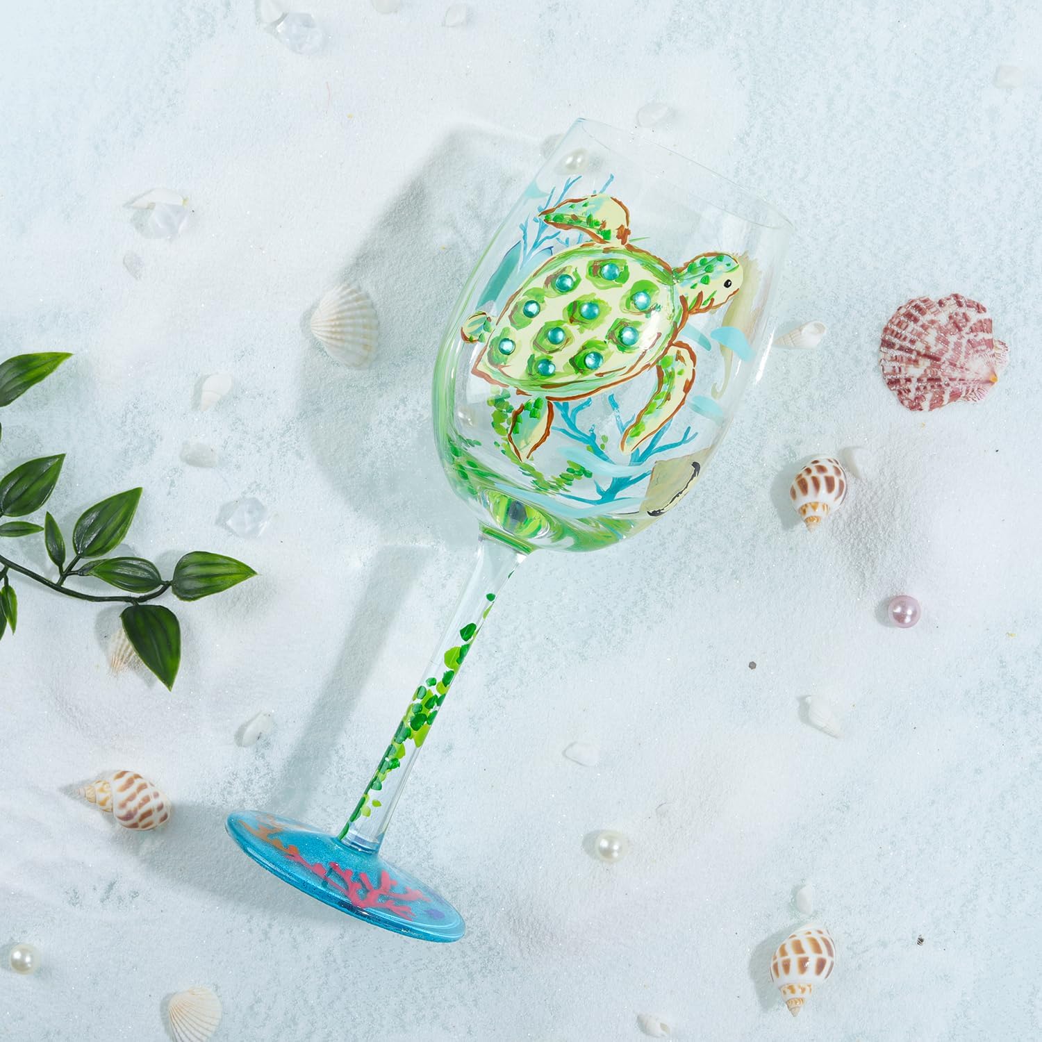 NymphFable Seagrass design wine glass adds coastal charm for entertaining.