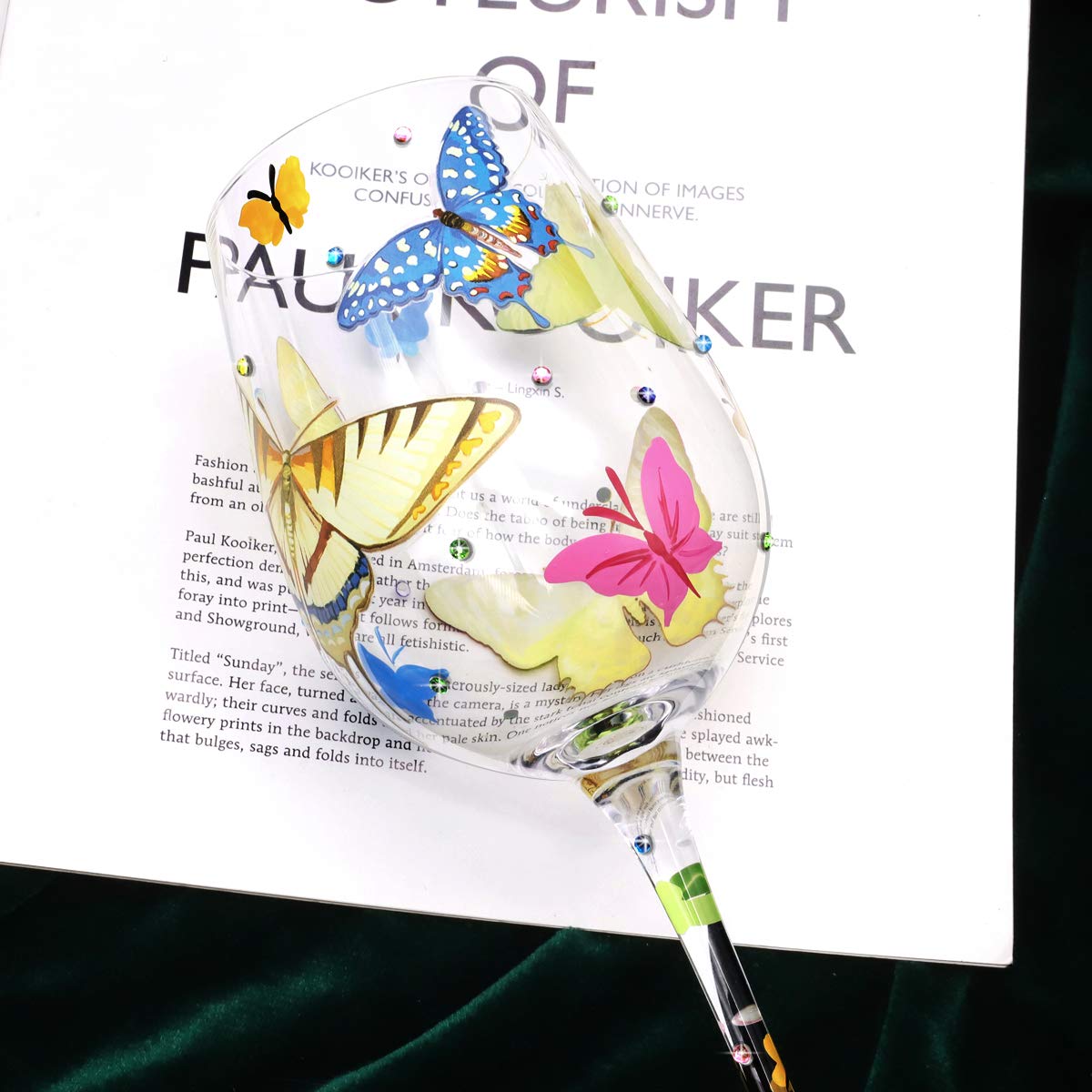 NymphFable glass features rhinestones and stickers for a unique touch