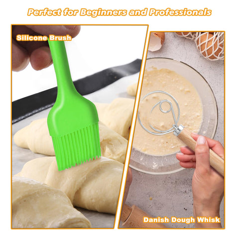 NZQXJXZ dough scraper with ergonomic wooden handle for clean dough transfers