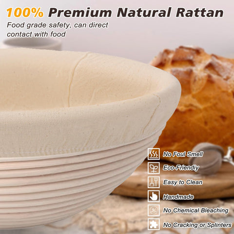 NZQXJXZ proofing basket set with two baskets for diverse loaf shapes