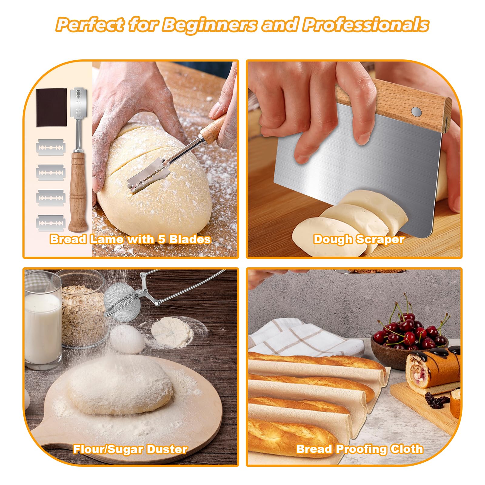 NZQXJXZ round sourdough banneton 10-inch for smooth proofing and rustic patterns