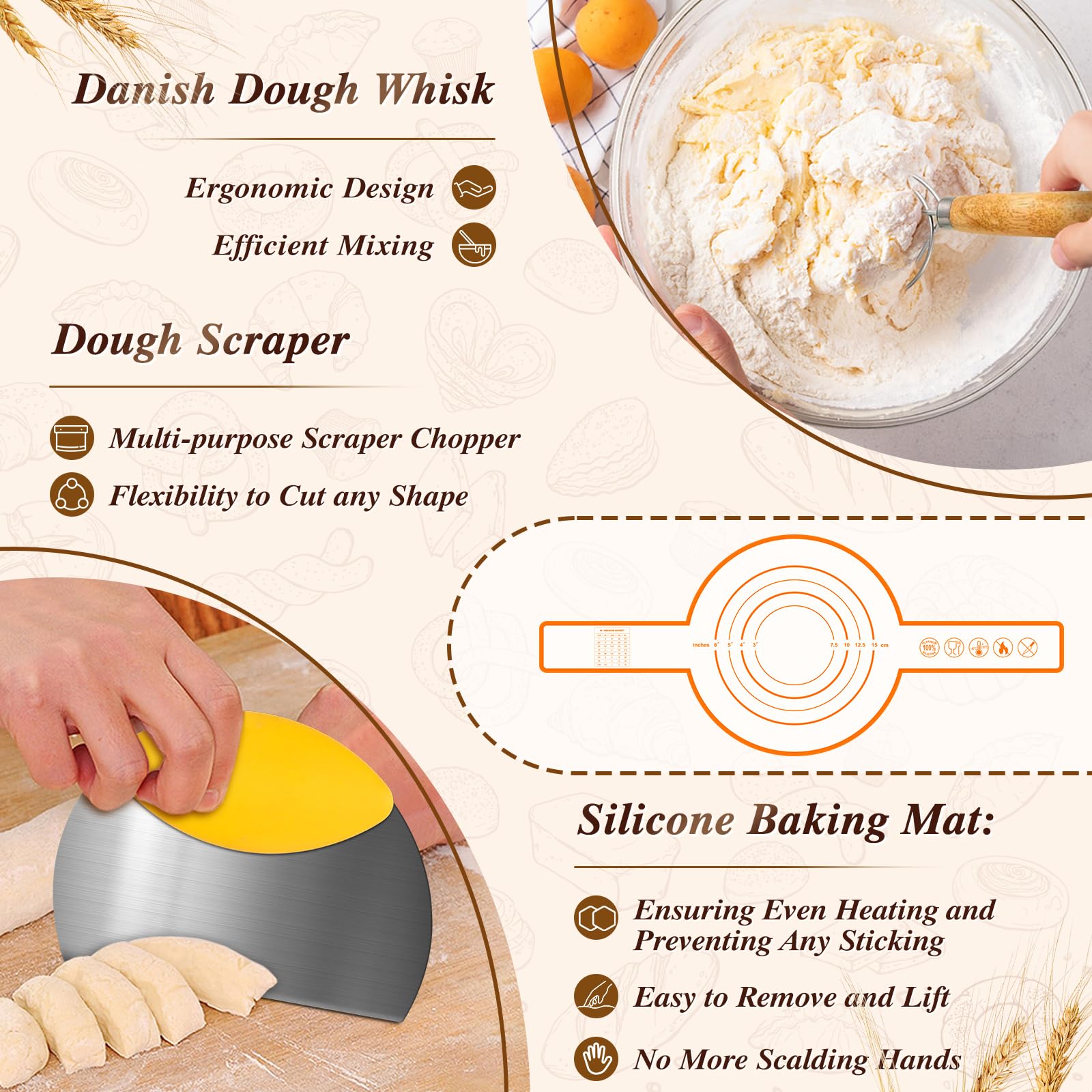 NZQXJXZ dough scraper for easy portioning.