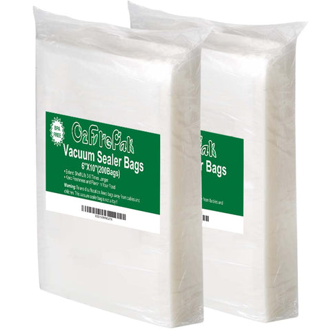 O2frepak 200pint 6x10 vacuum bags pack enables simple bulk food storage.