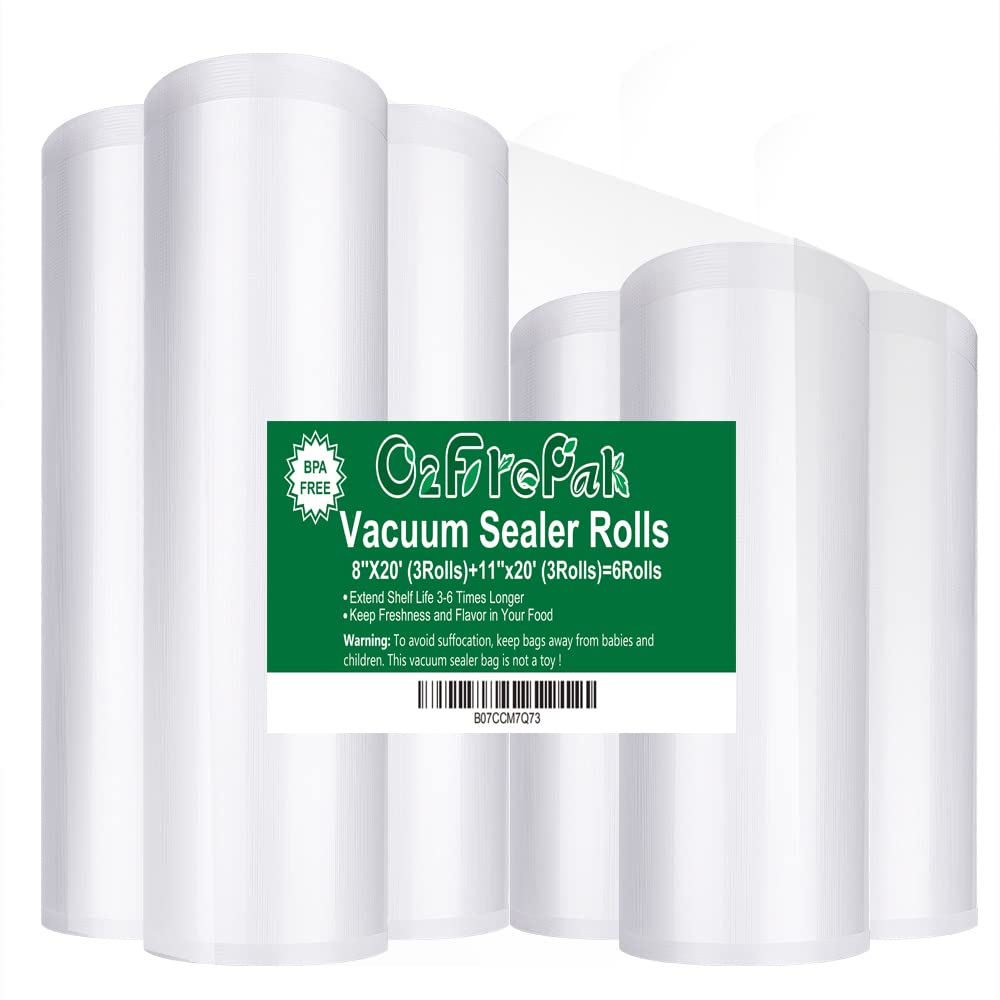 O2frepak 8x20 bag rolls set for versatile sealing and storage