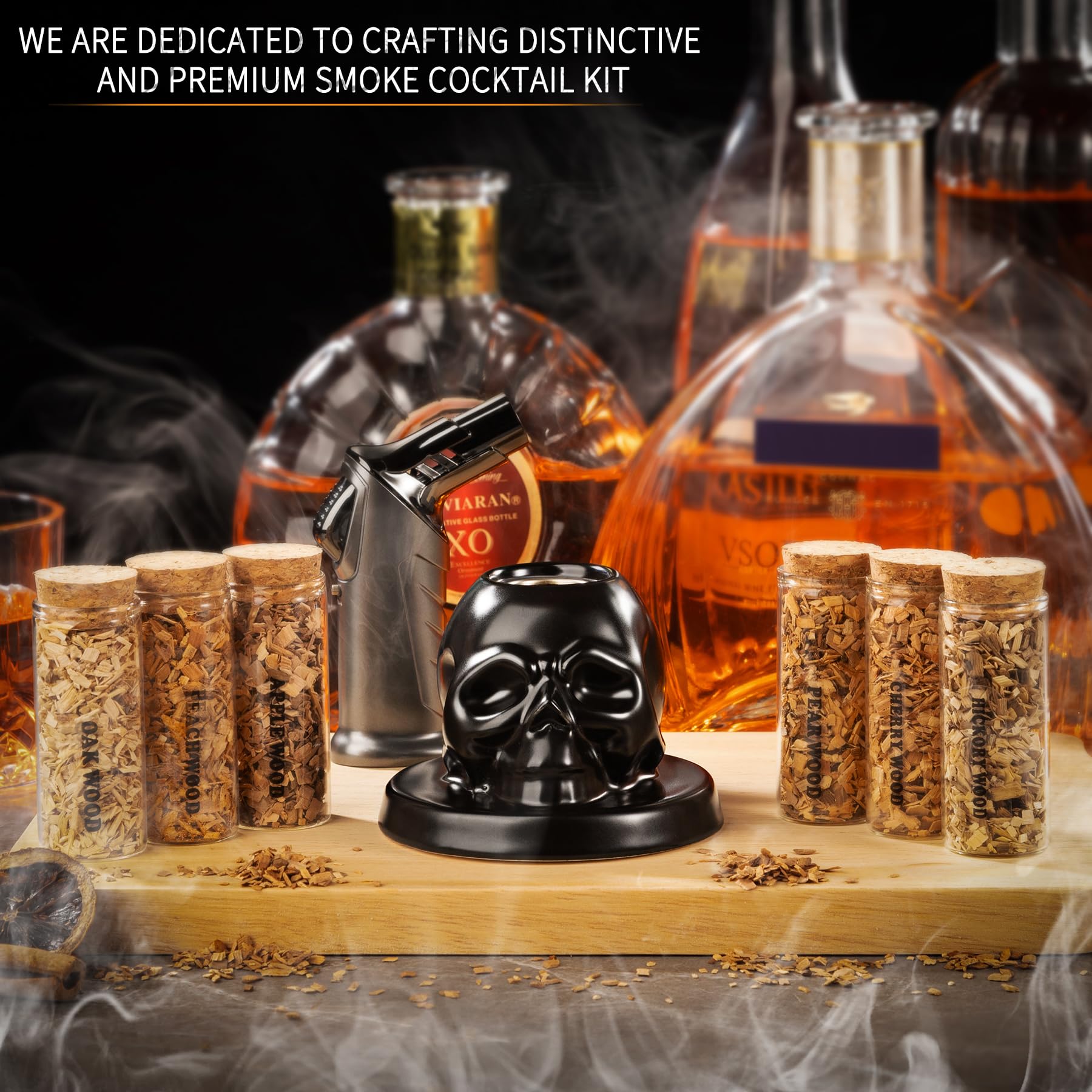OAGA dual-flame lighter for precise, butane-free ignition of the smoker.