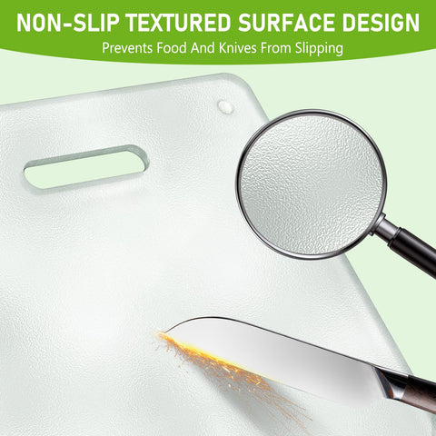 OAKJAR tempered glass cutting board is dishwasher-safe for easy cleanup.