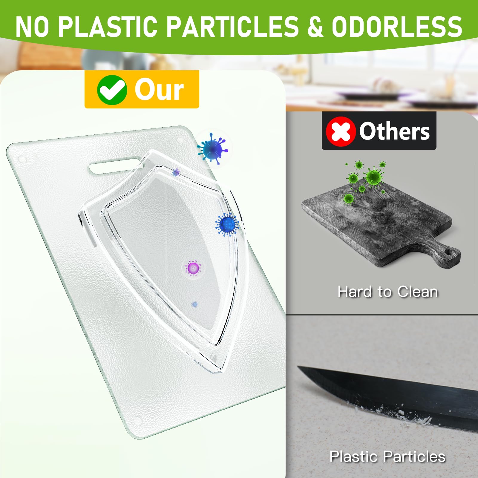 OAKJAR plastic-free surface resists stains and odors during everyday kitchen tasks.