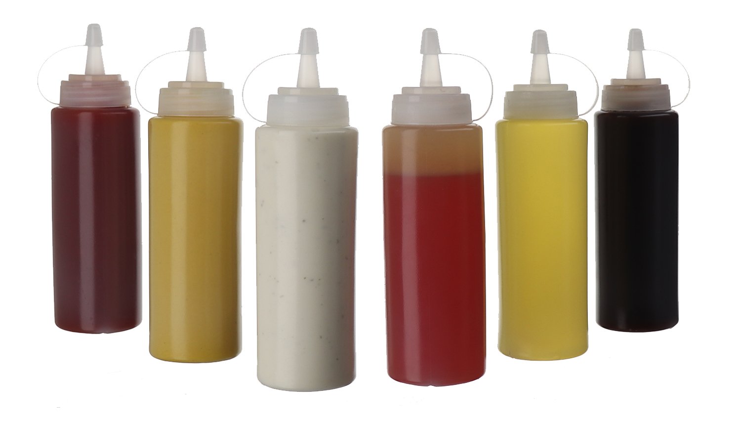 Oaklyn squirt bottle filling dressings and sauces with ease.