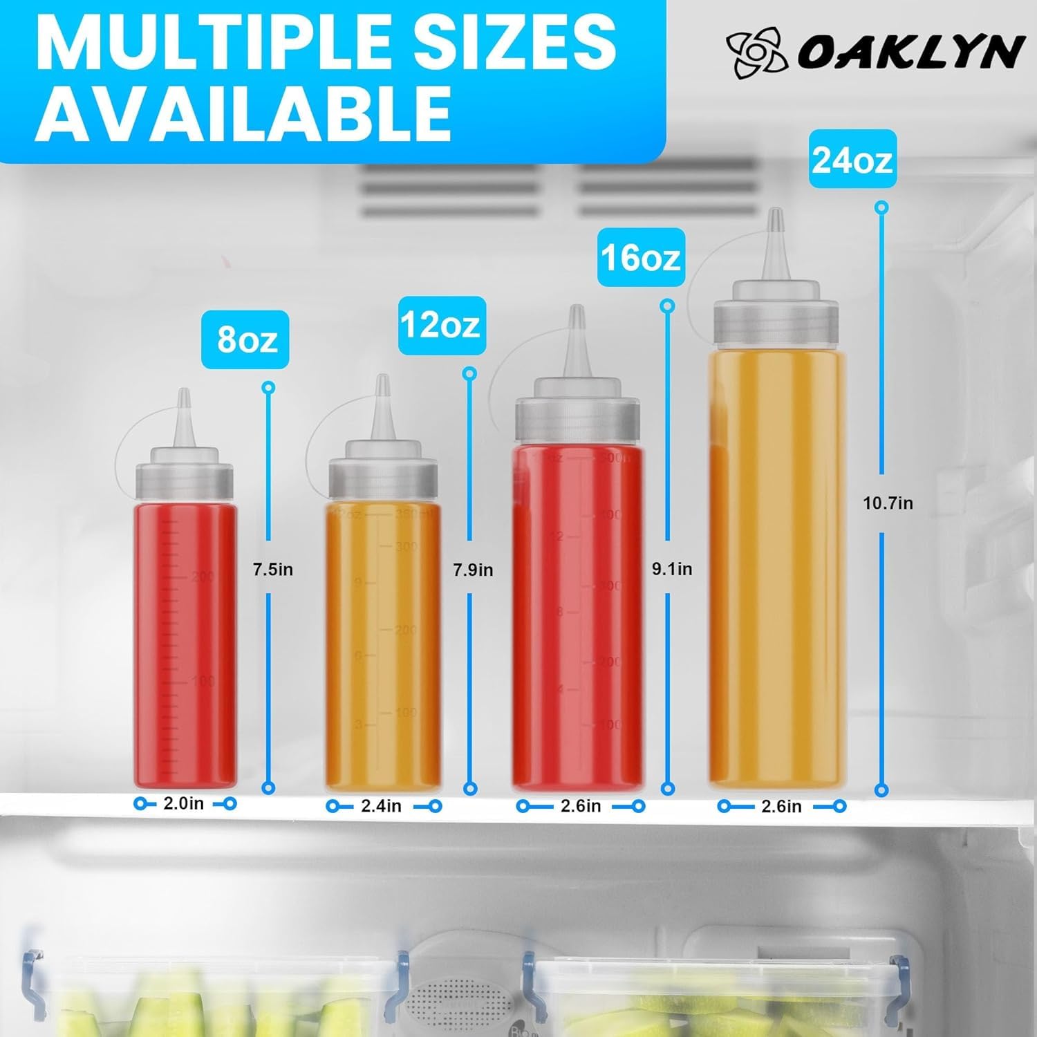 Oaklyn bottle safely stores sauces and oils in a tidy drawer.