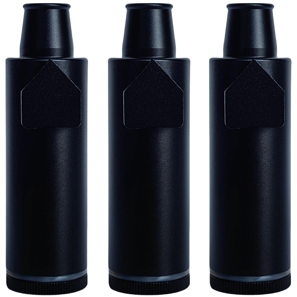 OakMsOik leak-proof bottle 3-pack in black cap for mess-free kitchen storage.