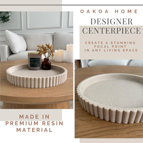 OAKOA fluted-edge tray adds contemporary flair to minimalist decor.