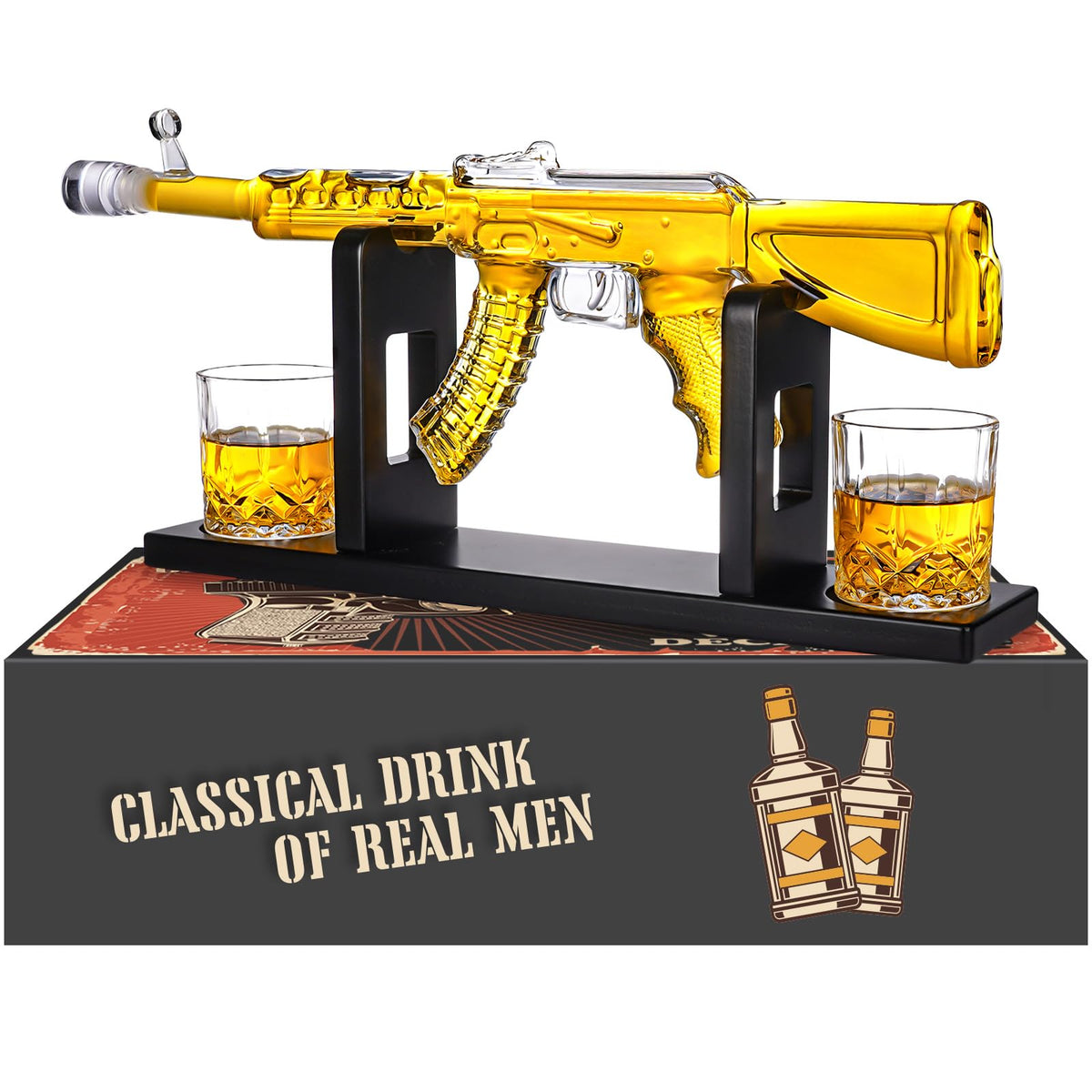 Oaksea AK47 decanter bottle with premium glasses for elegant pouring