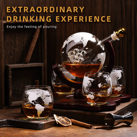 Oaksea four-etched globe glasses spark conversation during tastings.