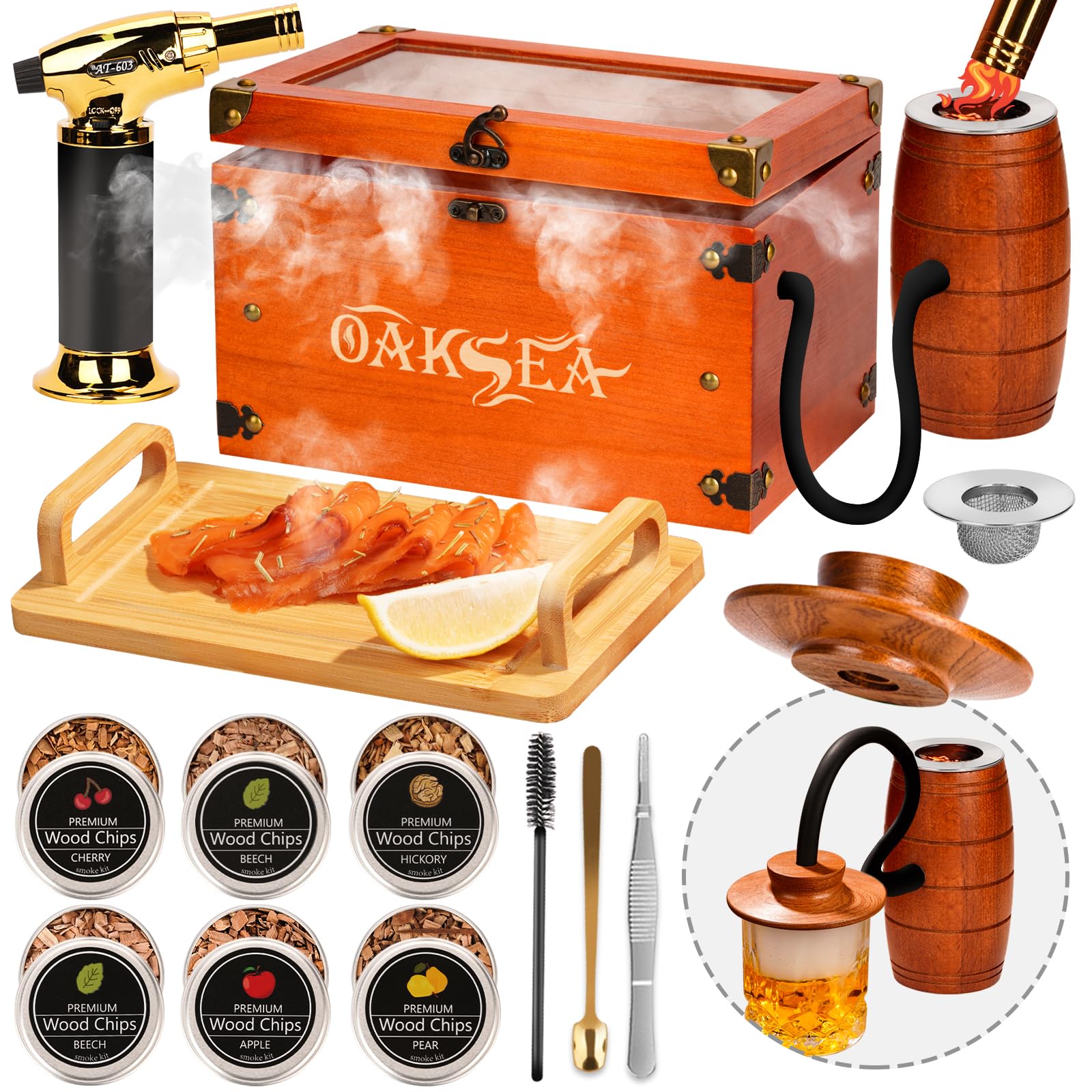 Oaksea Old Fashioned Smoker Kit setup for elegant cocktails and simple use