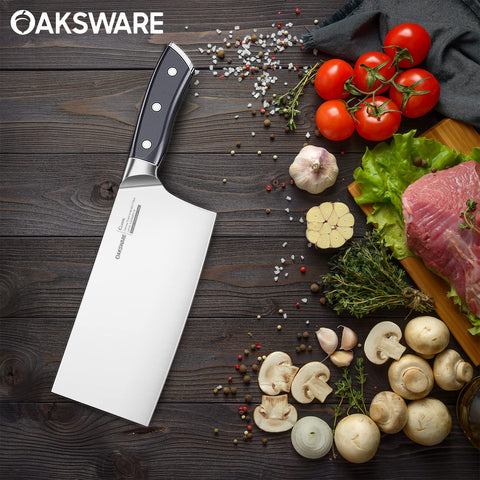 OAKSWARE Cleaver chopping action enables efficient meat and vegetable prep
