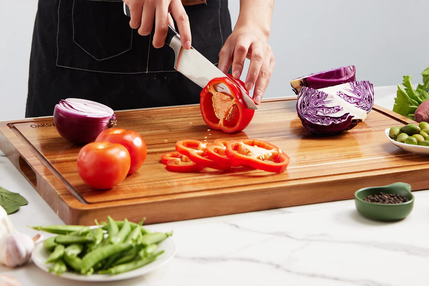 OAKSWARE acacia board large surface for multi-task prep and serving