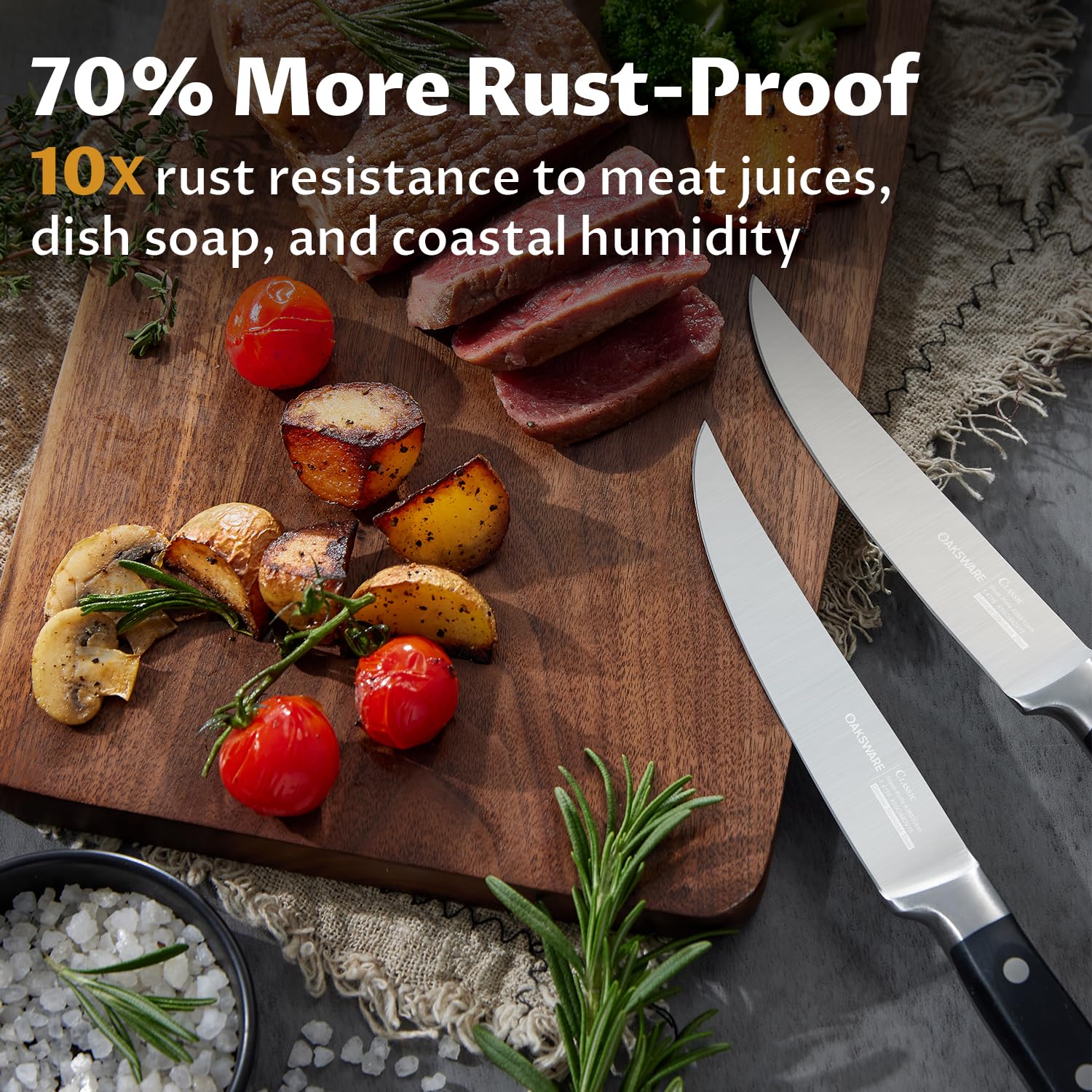 OAKSWARE rust-resistant stainless steel for busy kitchens