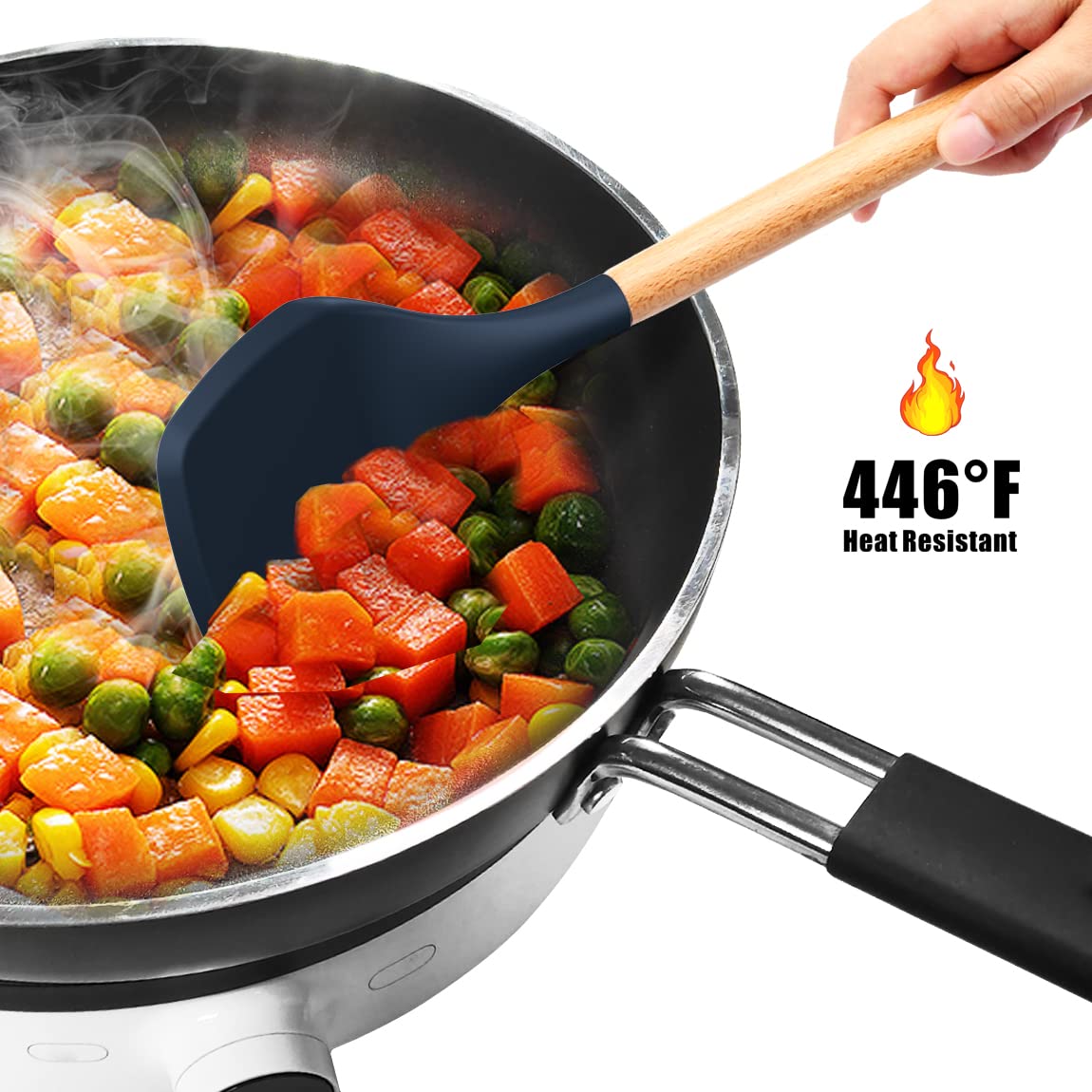 Oannao BPA-free silicone ensures safe, odor-free cooking.