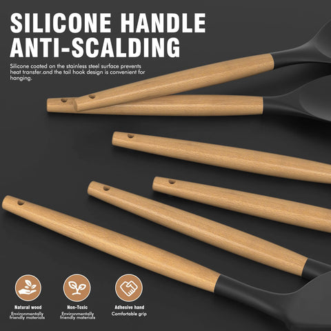 Oannao heat-resistant silicone utensils withstand up to 446°F during high-heat cooking.
