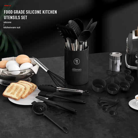 oannao silicone slotted spoon draining liquids for sauces