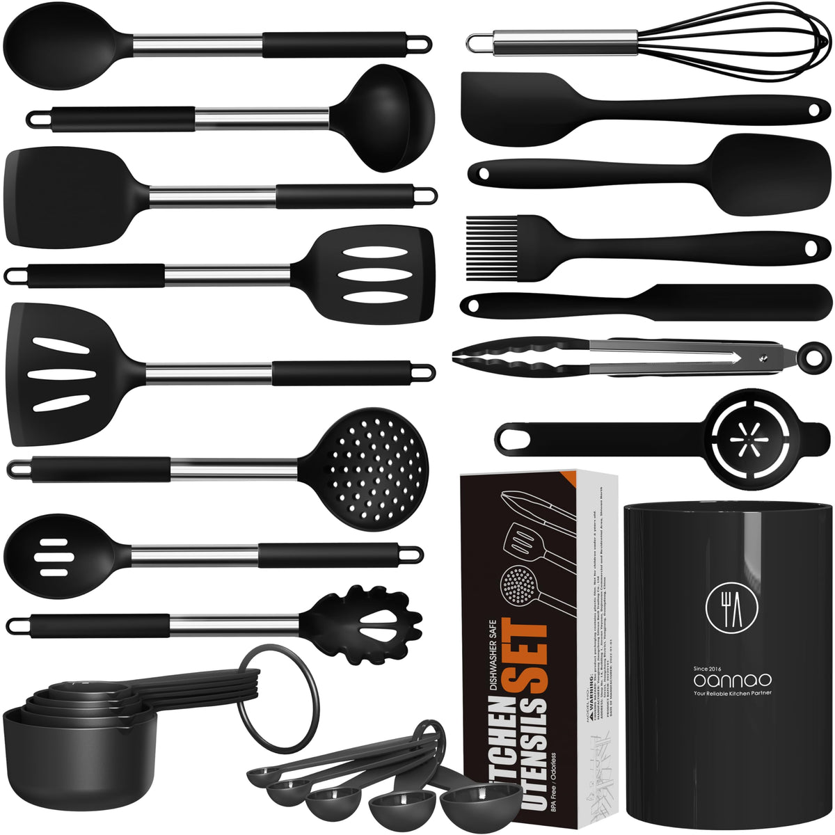 oannao silicone spatula protecting nonstick pans while flipping