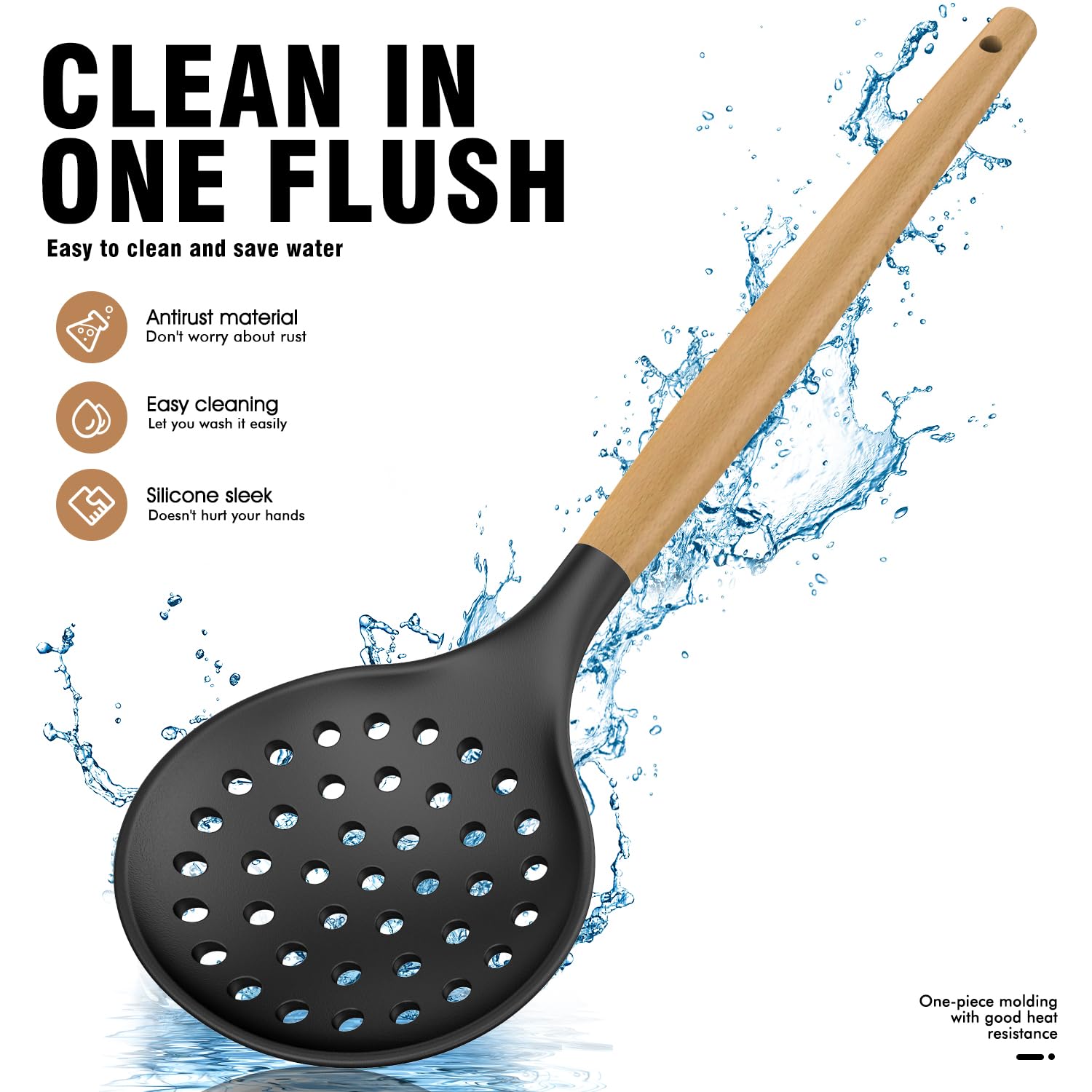 Oannao nonstick-friendly utensils protect pans during flipping and stirring.