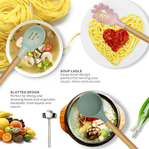 oannao silicone ladle for smooth soup serving