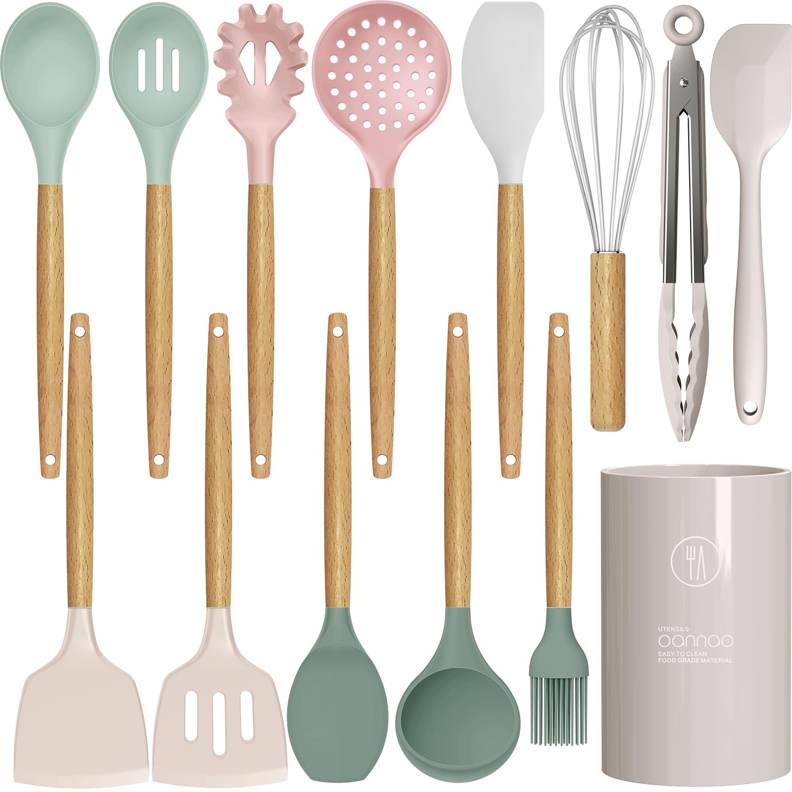 oannao silicone spatula protecting nonstick pans while stirring