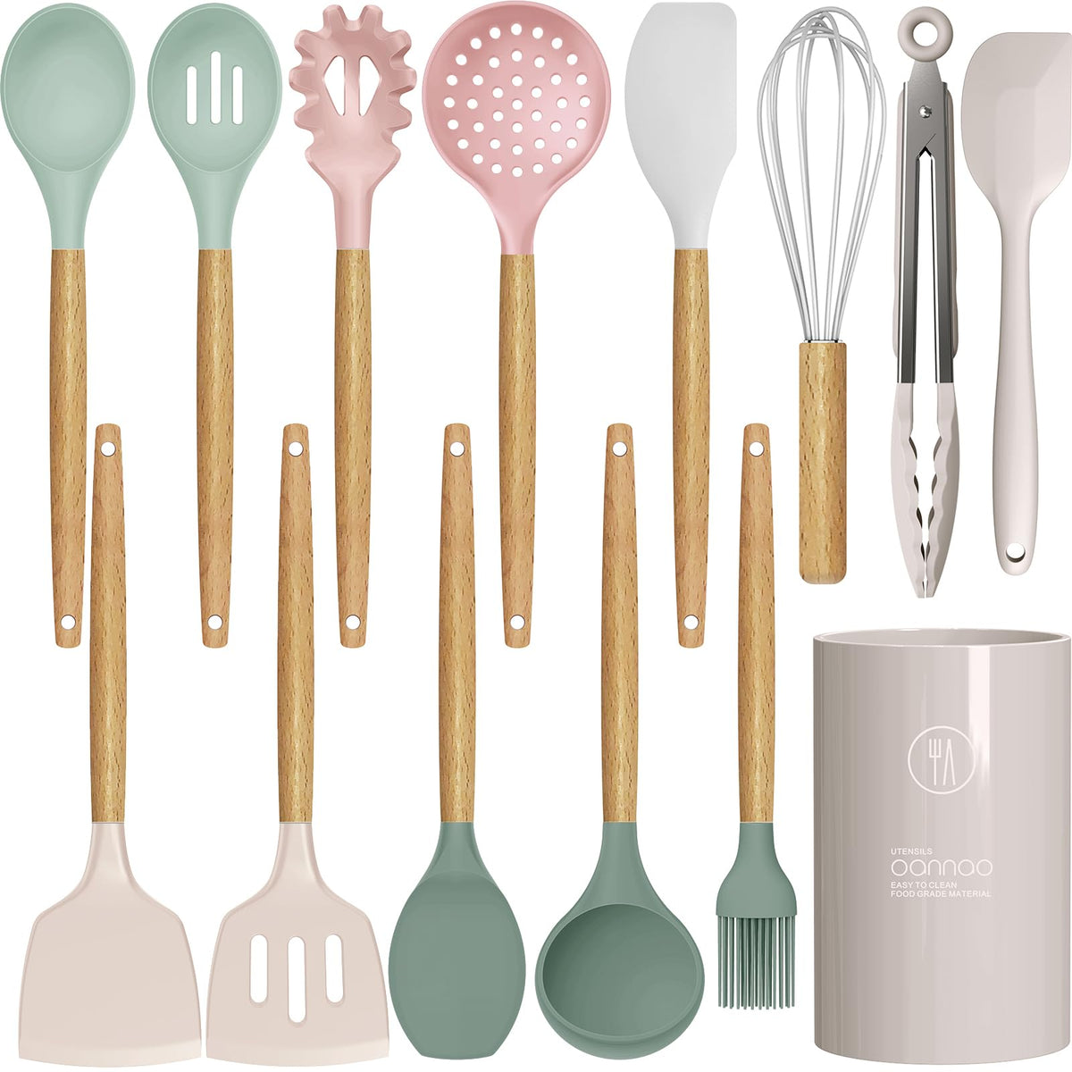 oannao silicone spatula protecting nonstick pans while stirring