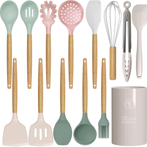 oannao silicone spatula protecting nonstick pans while stirring