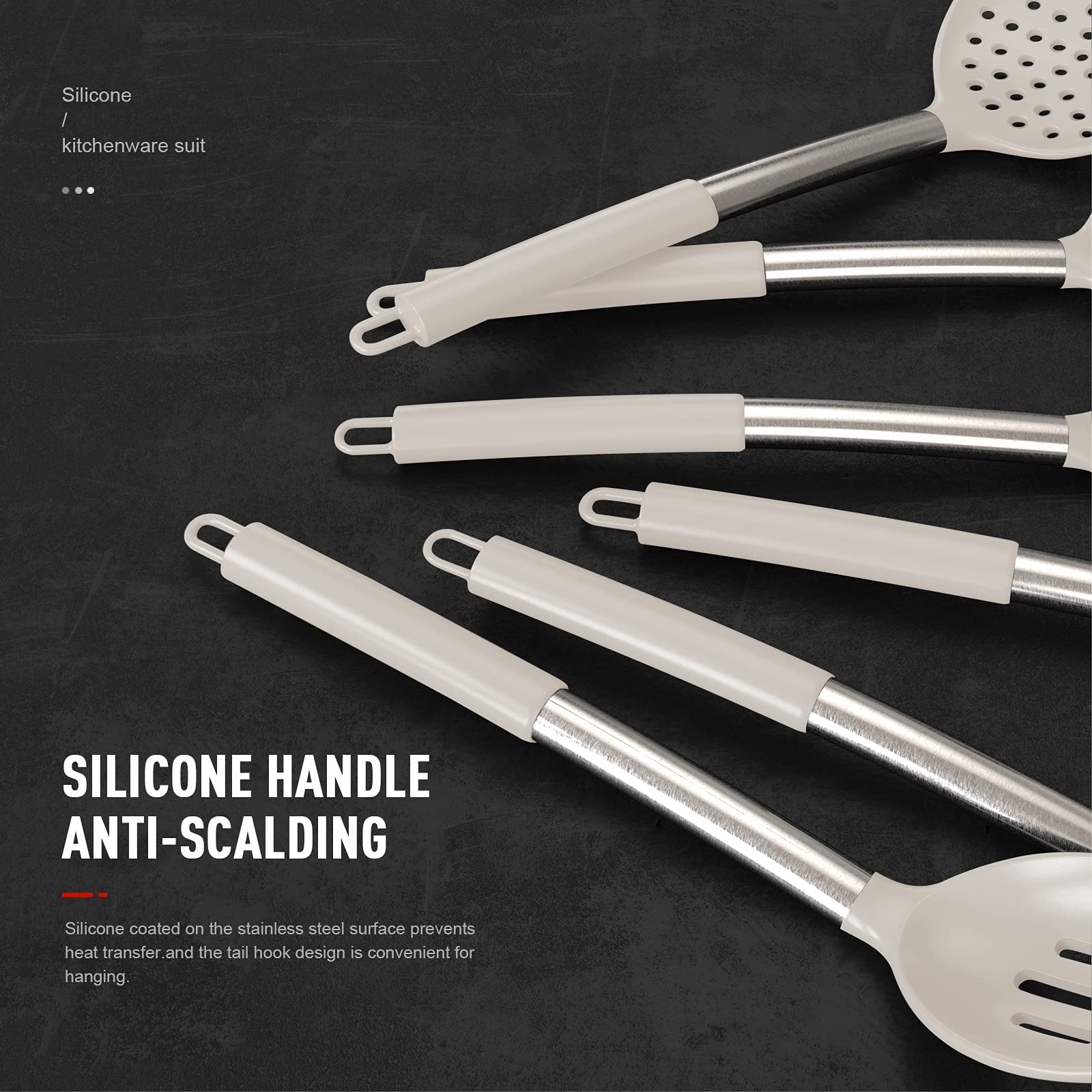 Oannao silicone turner with slotted design ideal for draining foods