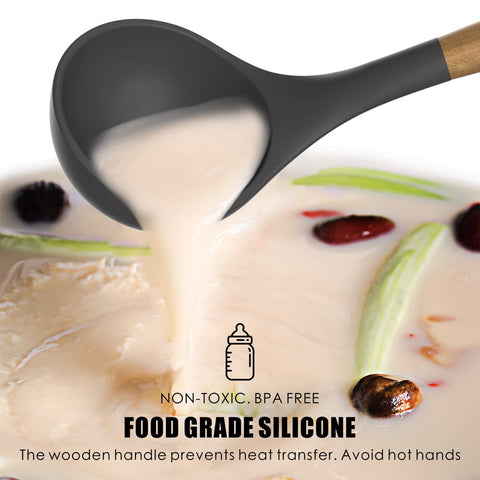 Oannao gray slotted spoon preventing sticking while cooking