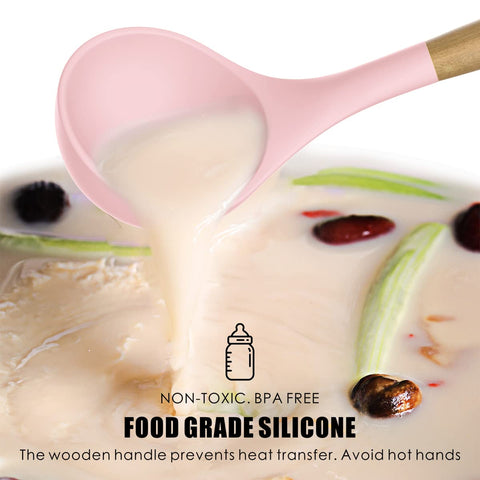 oannao silicone whisk pink durable beating for batters and emulsions.