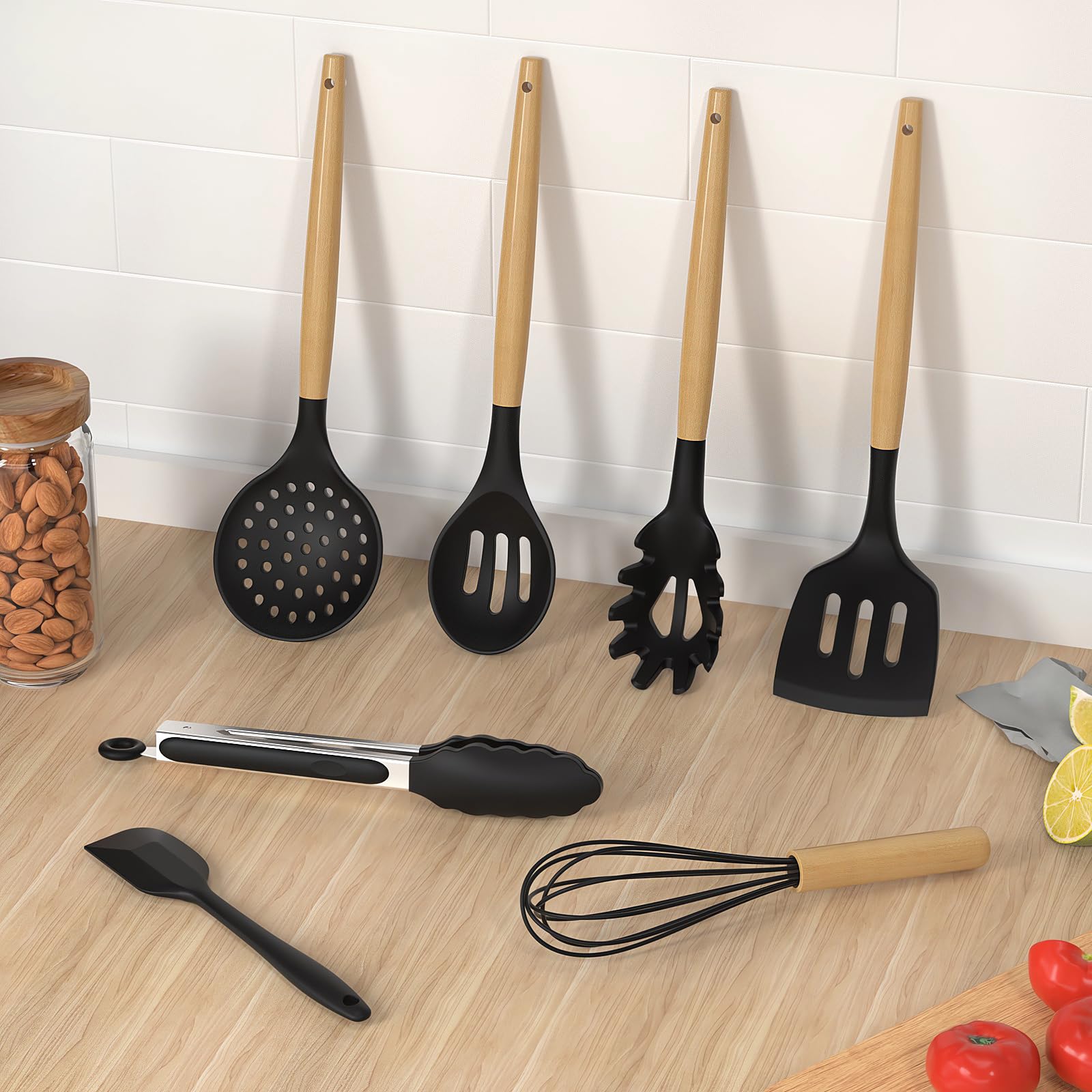 Oannao spatula and ladle assortment designed for sauces, soups, and batters.