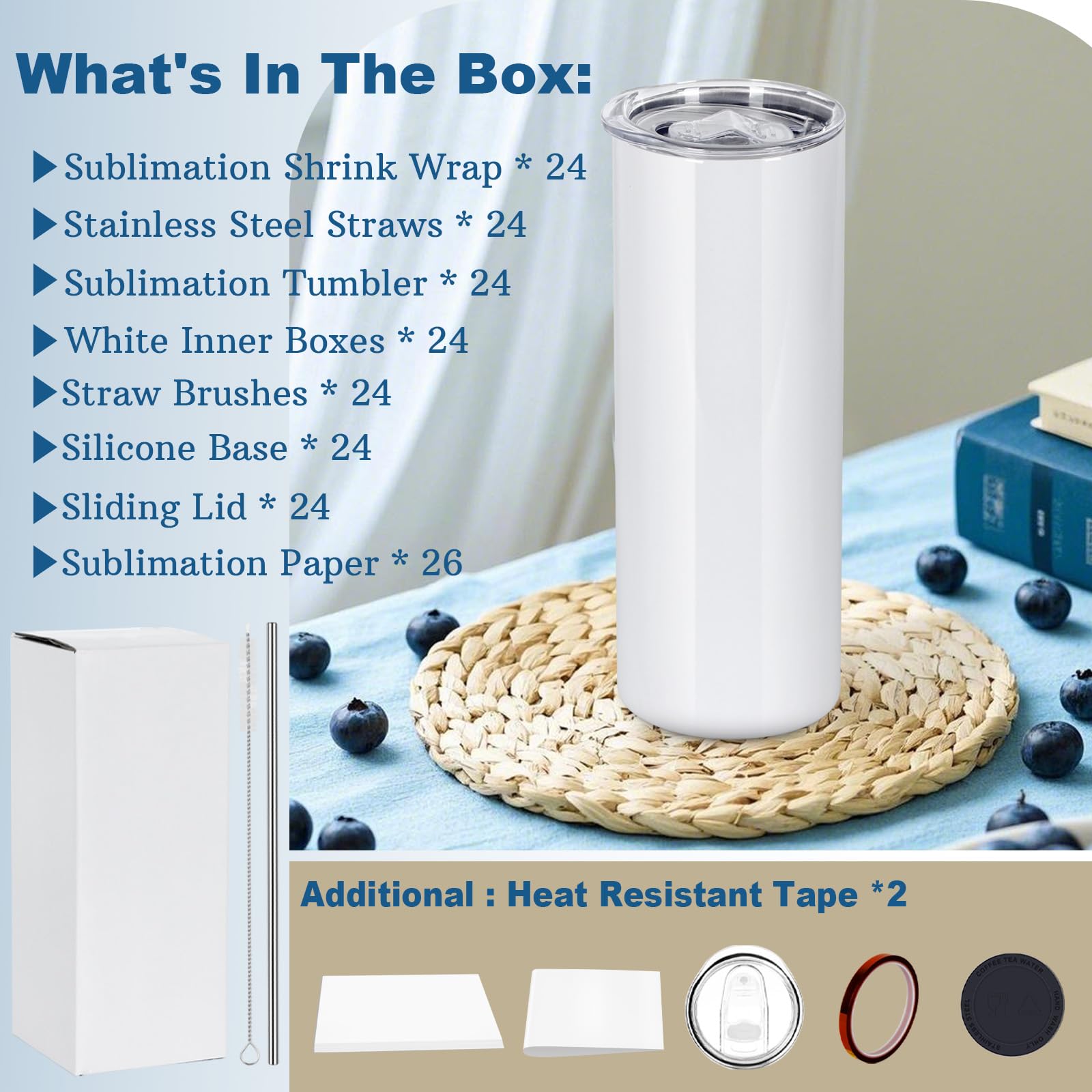 oaptuza 20 oz sublimation tumbler side view, portable design for on-the-go use.