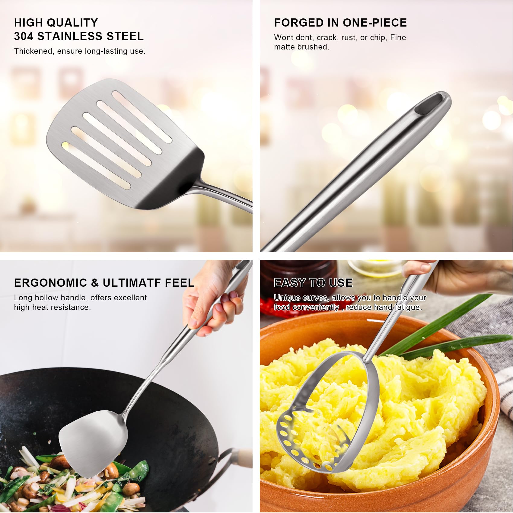 OARSE slotted serving spoon drains liquids while serving.