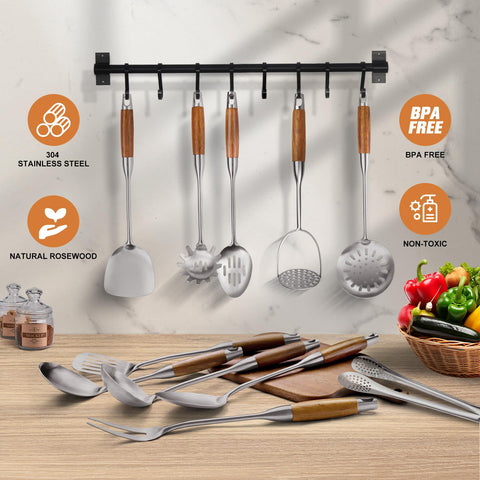 OARSE meat fork with rosewood handle for tender turning and serving