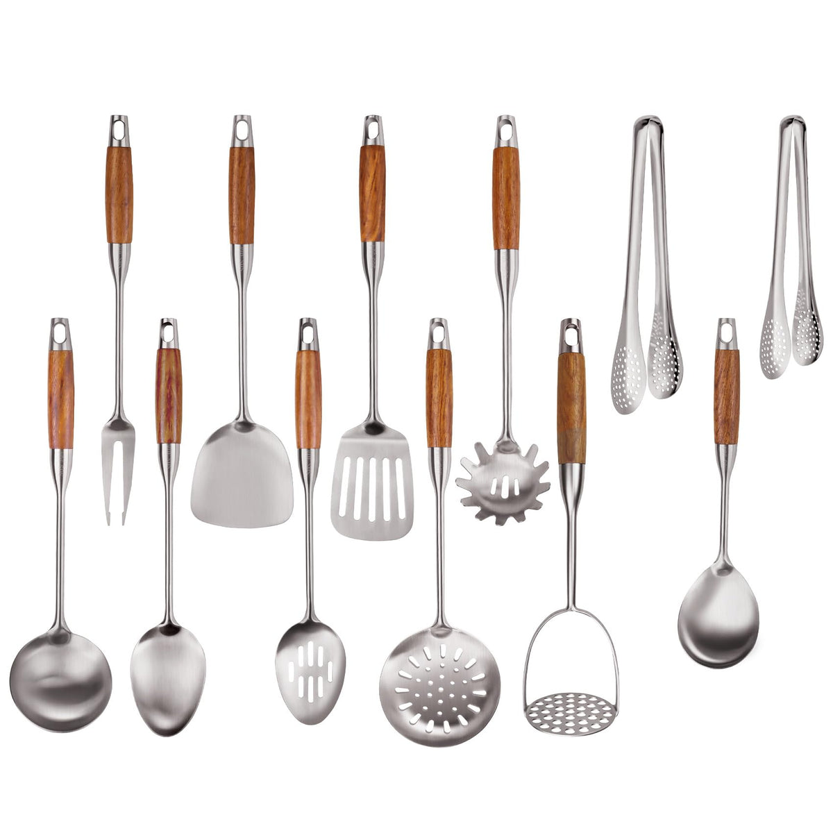OARSE 304 stainless steel spatula with rosewood handle for precise flipping and heat resistance