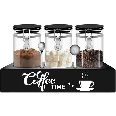 OARSE coffee canister set on wooden shelf keeps beans fresh with airtight lids