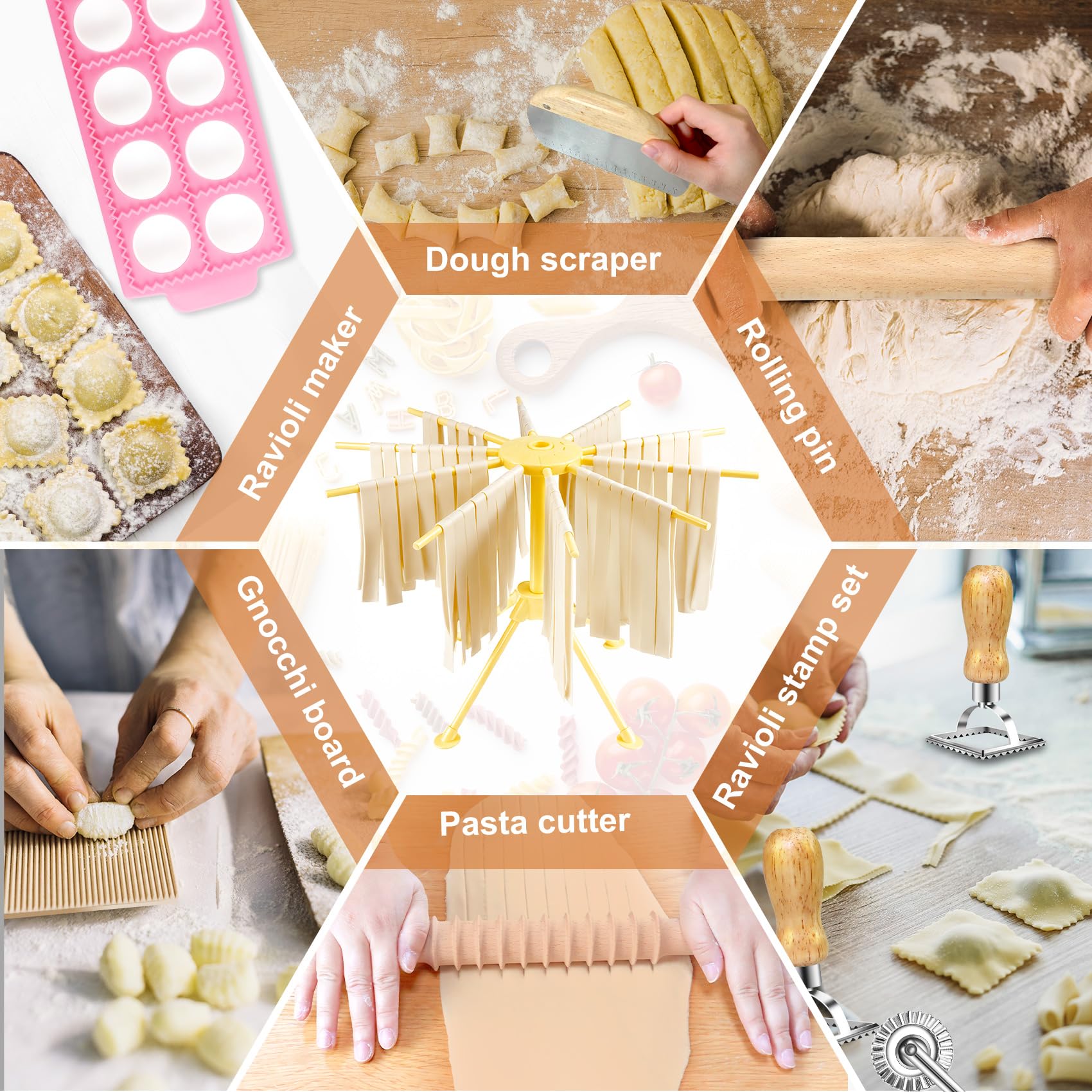 OARSE pasta drying rack keeps sheets organized while you prep.
