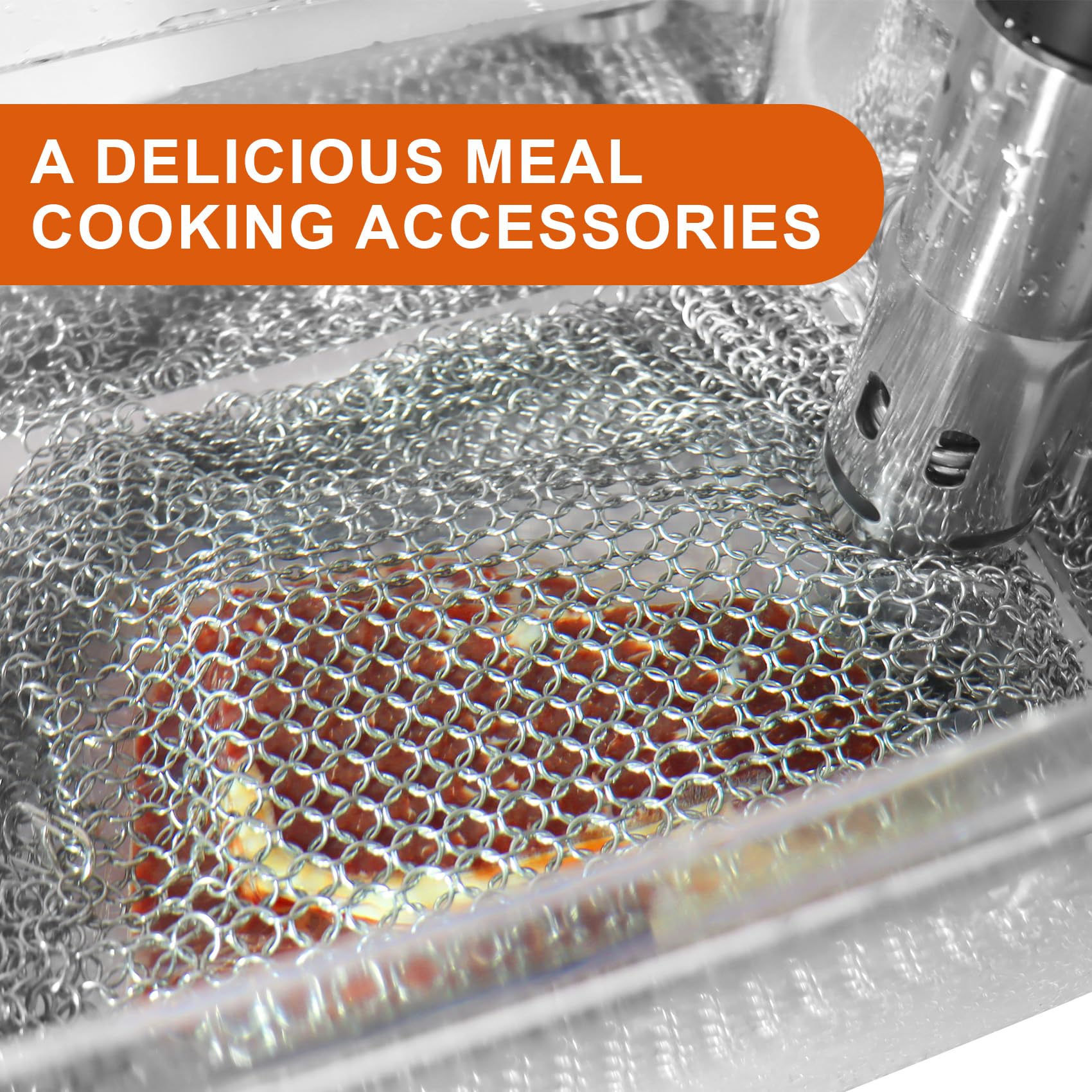 OARSE chainmail mesh submerges food completely for even heat contact