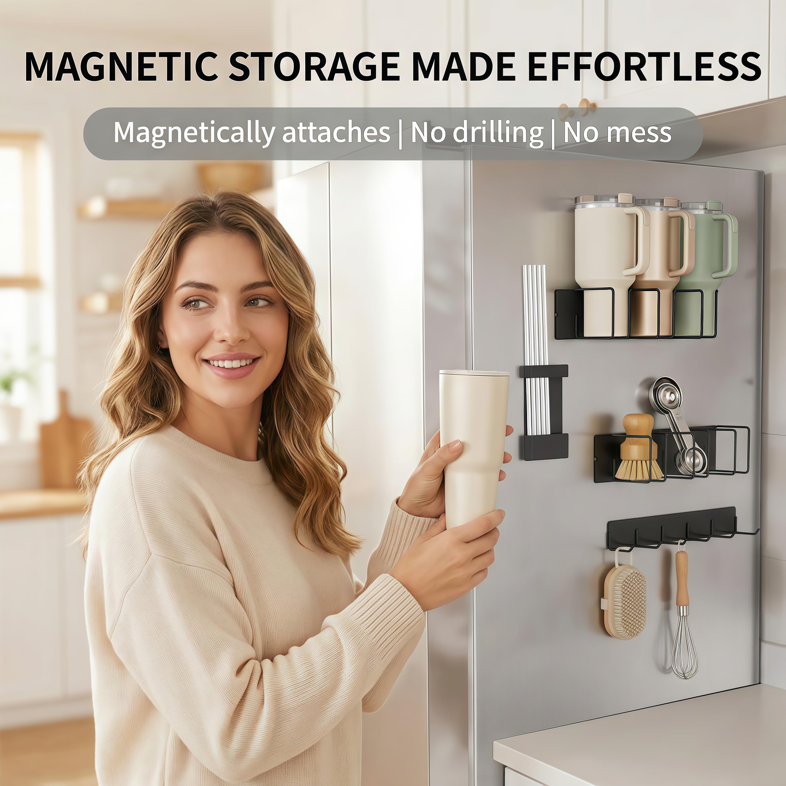 Oasis Origin 18lb magnetic panel delivers strong grip on refrigerators and metal shelves.